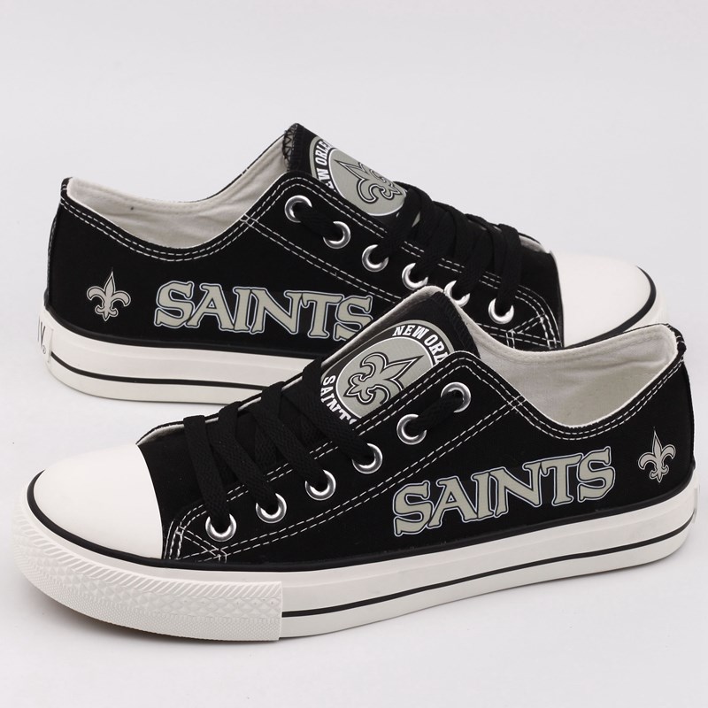 Women's New Orleans Saints Repeat Print Low Top Sneakers 002 Women's New Orleans Saints Repeat Print Low Top Sneakers 002